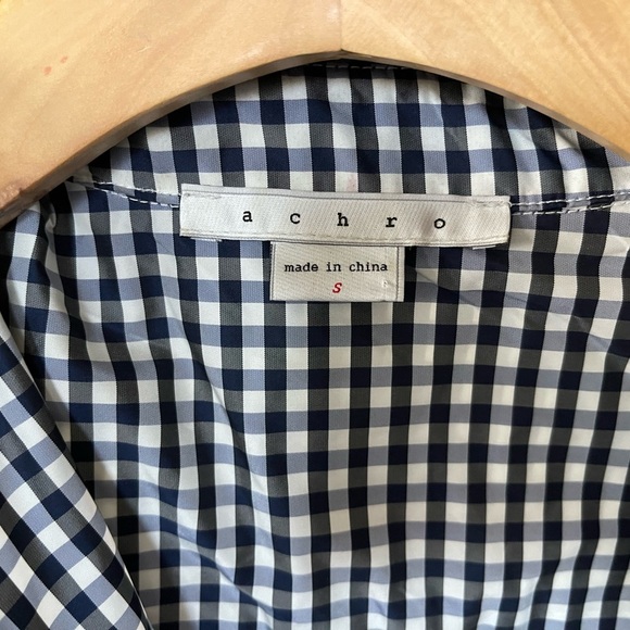 Achro Women’s Gingham Crop Top with Buttons along the back—Collard—Size Small••• - Picture 2 of 13